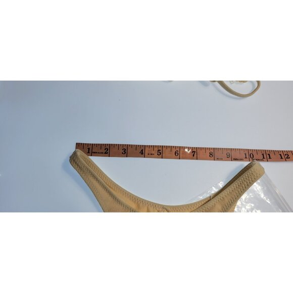 SAME Los Angeles Swim Bikini Set 2Pc Triangke Top High Weist Bottom Beige SZ XS - Picture 4 of 7